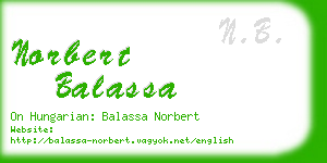 norbert balassa business card
